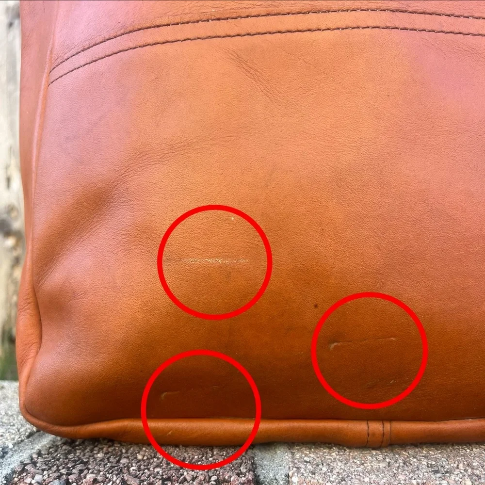 Rare Vintage LL Bean 70s Leather Carryall Bag Tote - Picture 11 of 14